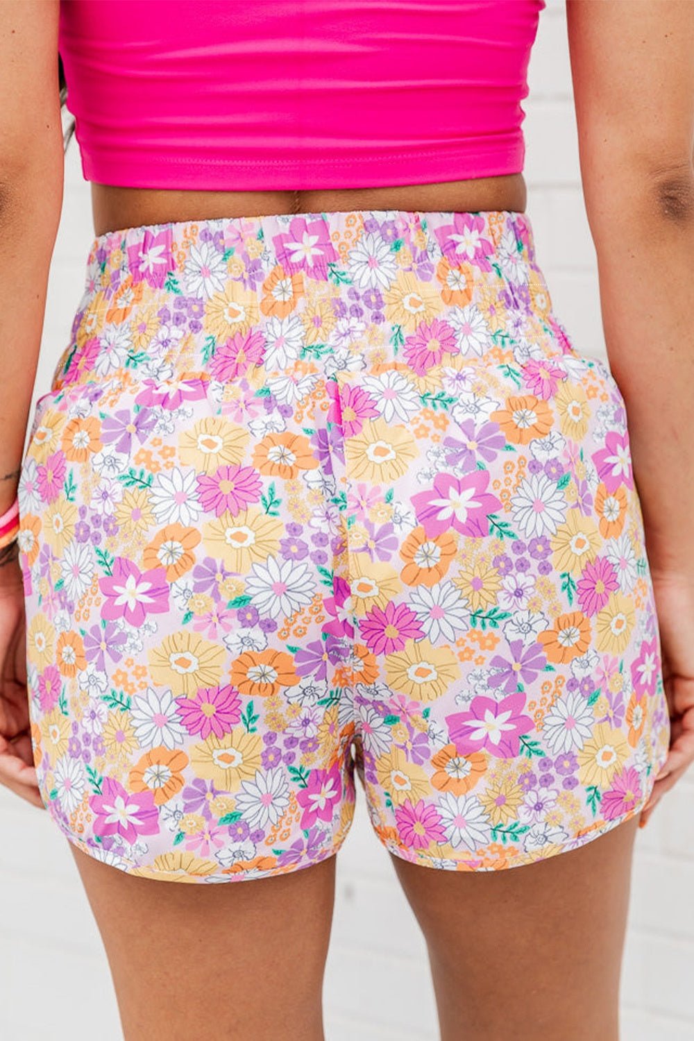 Floral Print High Waist Shorts