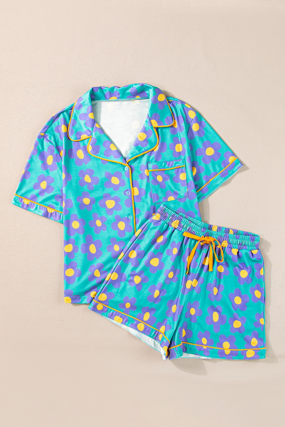 Tabby Flower Print Pajama Set