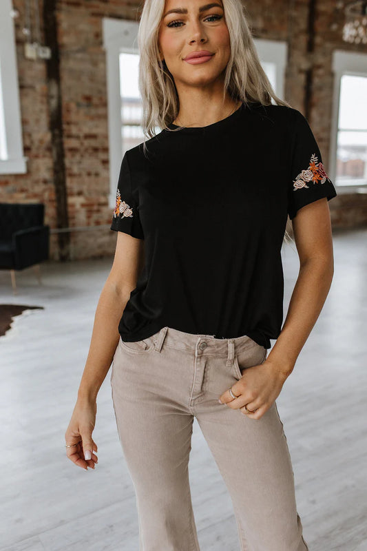 Anabelle Embroidered Round Neck Top