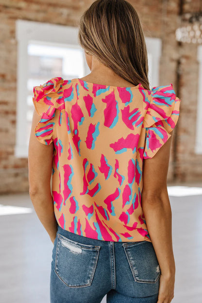 Ruby Abstract Blouse