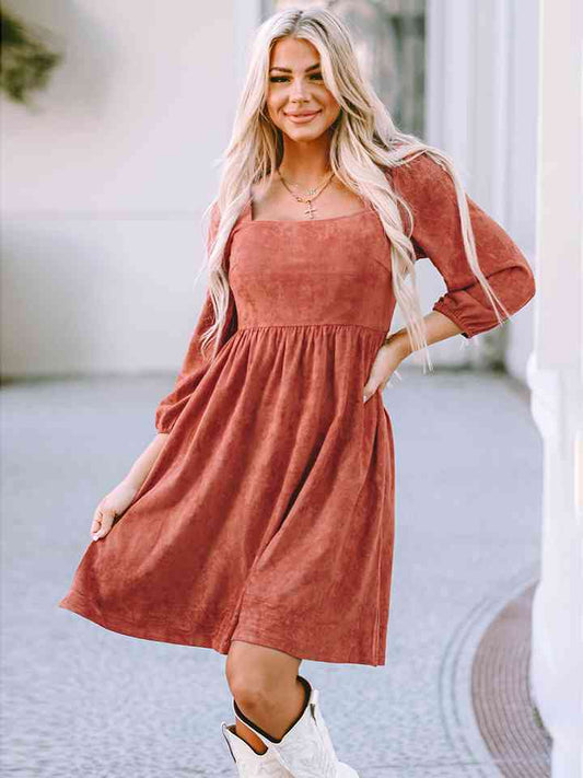 Lyndi Three-Quarter Sleeve Mini Dress