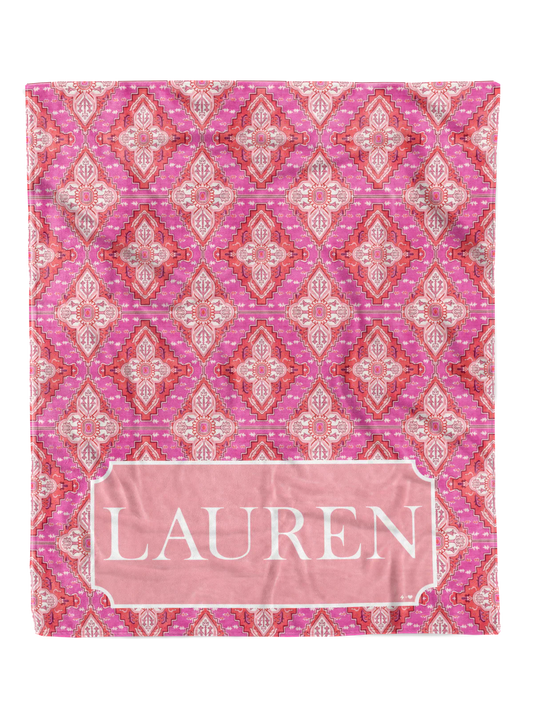 PREORDER: Pink Ornate Custom Minky Blanket